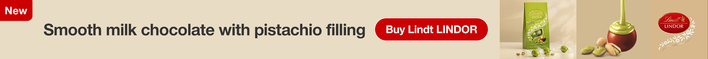 Smooth milk chocolate with pistachio filling - Buy Lindt LINDOR